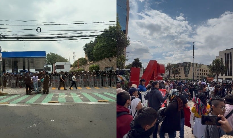 Бран протести пред „Ацтека“ непосредно пред отворањето на Му